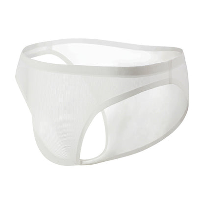 Thin Vertical Texture Stretch Breathable Low-Rise Men's Briefs