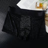 Leaf-patterned lace breathable boxer briefs