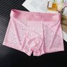 Leaf-patterned lace breathable boxer briefs