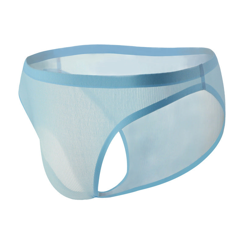 Thin Vertical Texture Stretch Breathable Low-Rise Men's Briefs