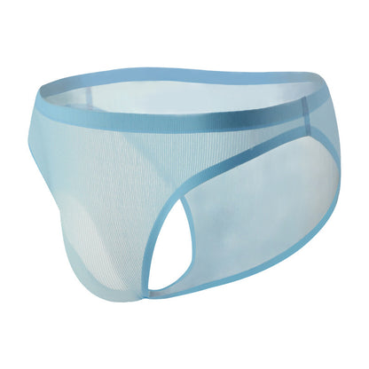 Thin Vertical Texture Stretch Breathable Low-Rise Men's Briefs